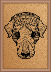 Next Print Laser Engraved Vintage dog black linocut Design