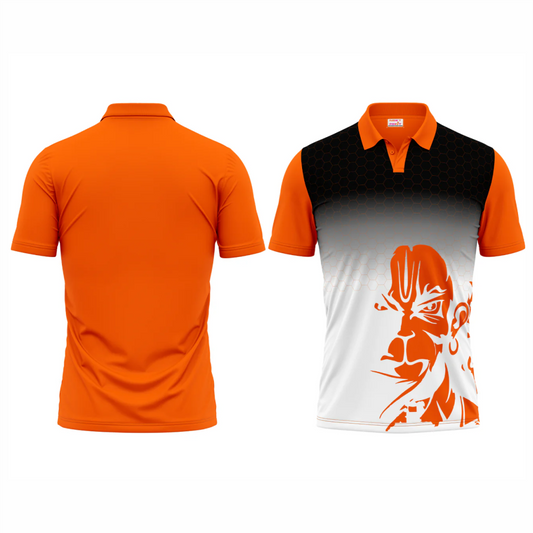 Polo Neck Printed Jersey Orange NP5000010