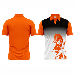 Polo Neck Printed Jersey Orange NP5000010