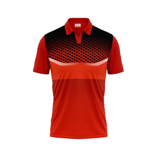 Polo Neck Printed Jersey Red NP5000013