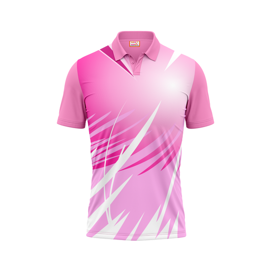 Polo Neck Printed Jersey Pink NP50000162