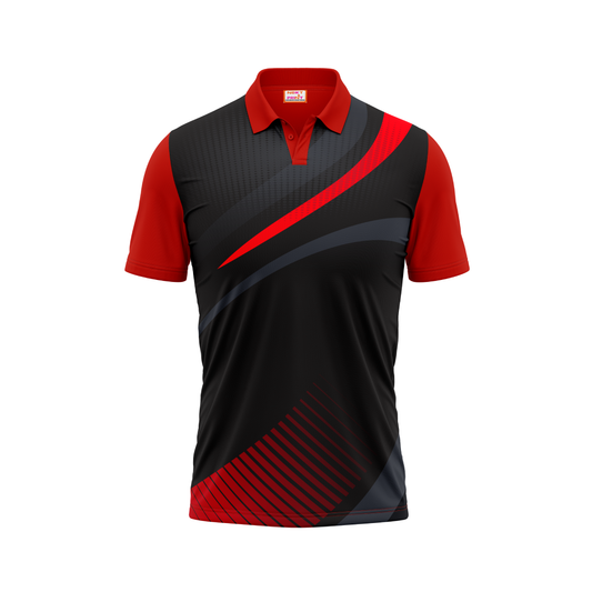 Polo Neck Printed Jersey Red NP5000017