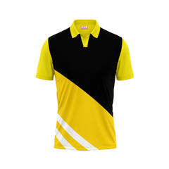 Polo Neck Printed Jersey Yellow NP00247