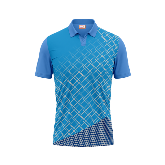 Polo Neck Printed Jersey Sky Blue NP5000020