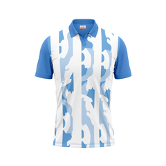 Polo Neck Printed Jersey Sky Blue NP5000021