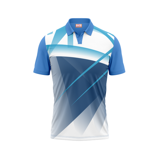 Polo Neck Printed Jersey Sky Blue NP5000022