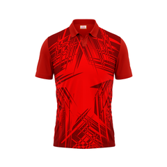 Polo Neck Printed Jersey Red NP5000026