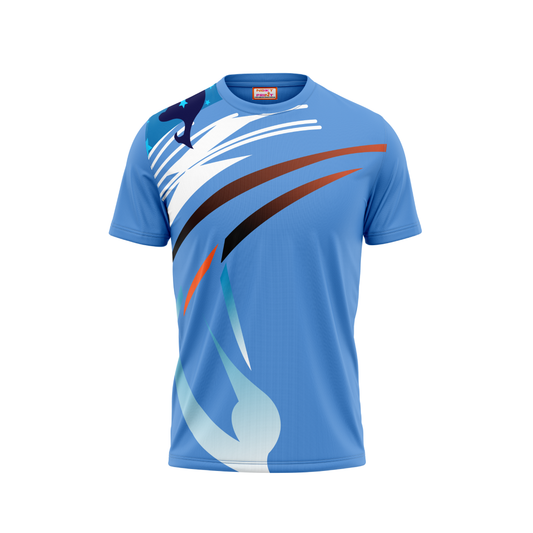 Round Neck Printed Jersey Skyblue NP5000028