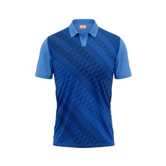 Polo Neck Printed Jersey Sky Blue NP5000029