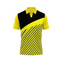 Polo Neck Printed Jersey Yellow NP50000365