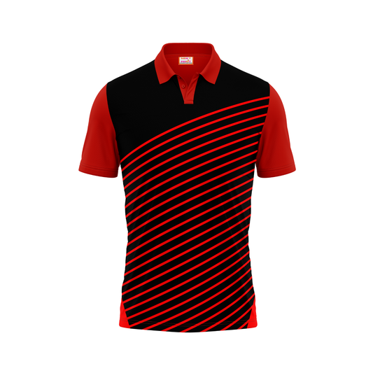 Polo Neck Printed Jersey Red NP50000368