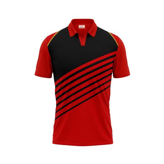Polo Neck Printed Jersey Red NP50000375