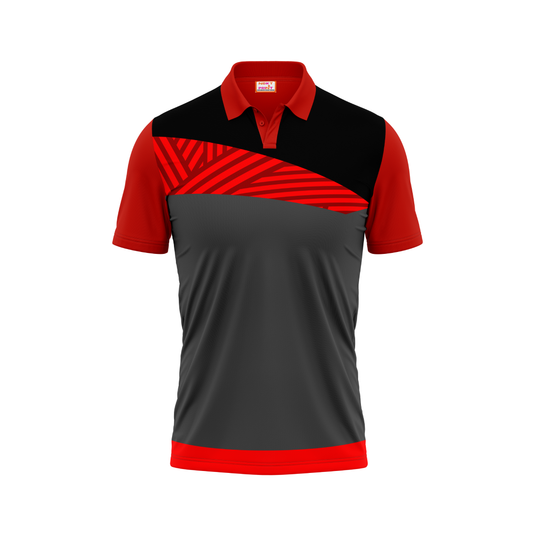 Polo Neck Printed Jersey Red NP50000385