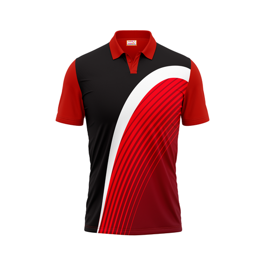 Polo Neck Printed Jersey Red NP50000388