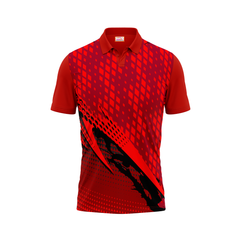 Polo Neck Printed Jersey Red NP50000395
