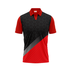 Polo Neck Printed Jersey Red NP50000404