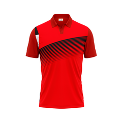 Polo Neck Printed Jersey Red NP50000406
