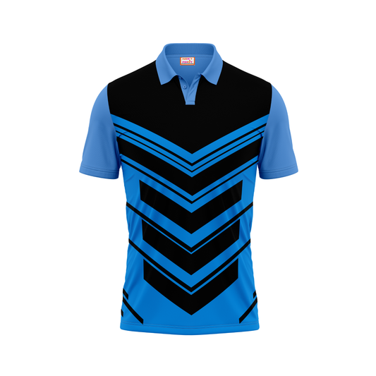 Polo Neck Printed Jersey Sky Blue NP5000041