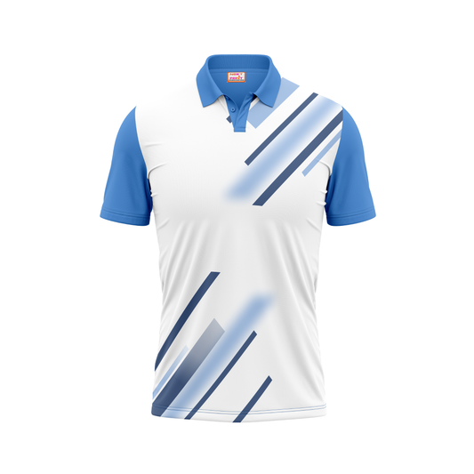 Polo Neck Printed Jersey Sky Blue NP50000542