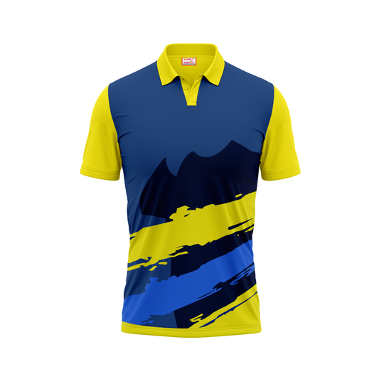 Polo Neck Printed Jersey Yellow NP5000059