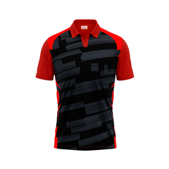 Polo Neck Printed Jersey Red NP5000061