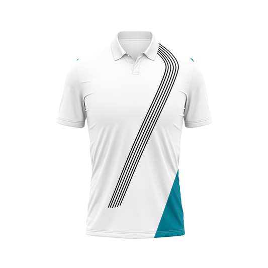 Polo Neck Printed Jersey White NP5000073