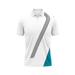 Polo Neck Printed Jersey White NP5000073