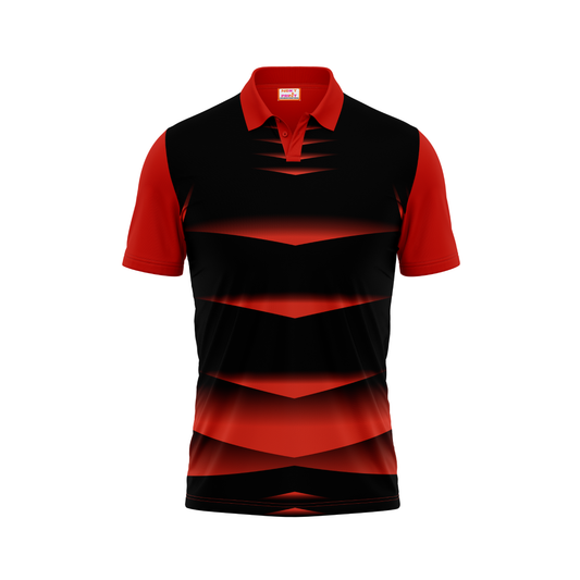 Polo Neck Printed Jersey Red NP5000078