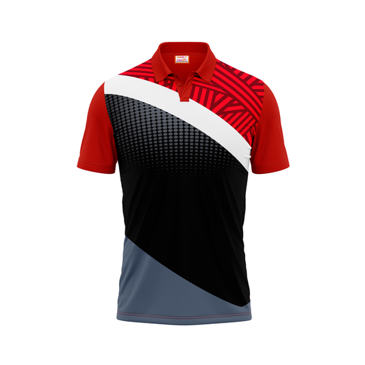 Polo Neck Printed Jersey Red NP5000086