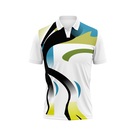 Polo Neck Printed Jersey White NP5000096