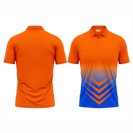 Polo Neck Printed Jersey Orange NP00207