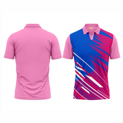 Polo Neck Printed Jersey Pink NP0031