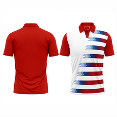 Red Polo Neck Half Sleeve T Shirt Nextprint NP50000788