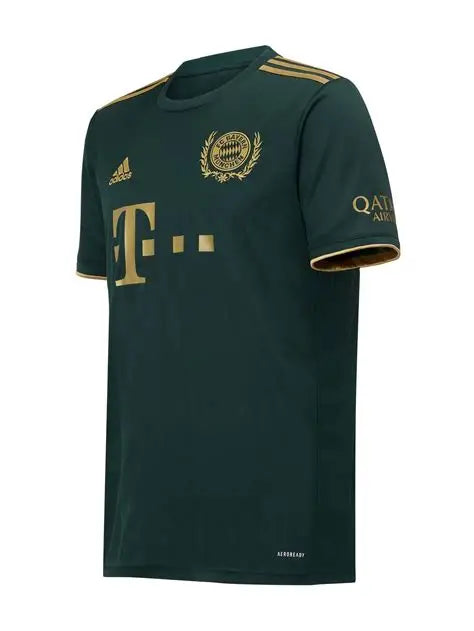 NextPrint Luxury Green Football Jersey with Gold Accents – Sublimation Print