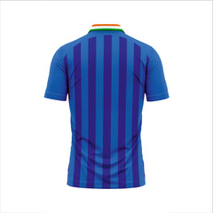 NEXT PRINT Customised India Blue Cricket Polo Collar Jersey - Personalize Your Jersey Men & Women.