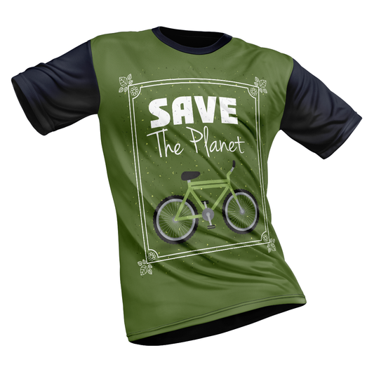 Polyester Half Sleeve T-Shirtwith Round Collar and All Over Digital Print.