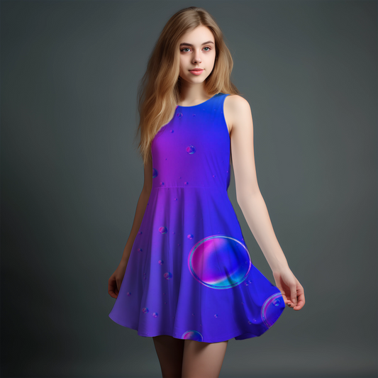 Vibrant Girls' All-Over Print Dress.