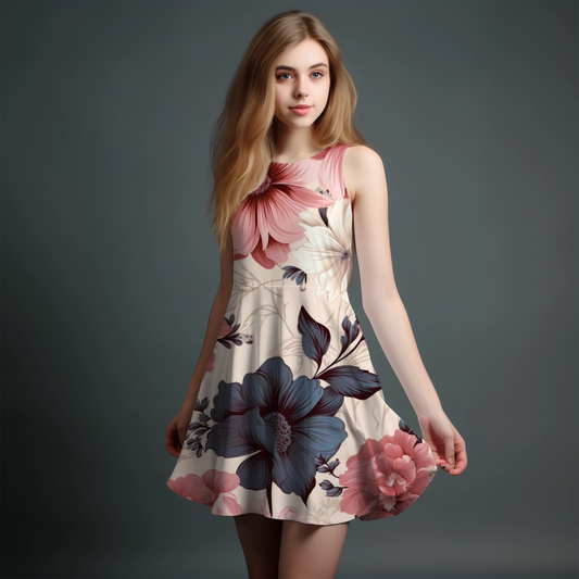 Vibrant Girls' All-Over Print Dress.