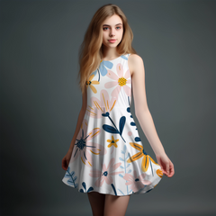 Vibrant Girls' All-Over Print Dress.