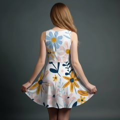 Vibrant Girls' All-Over Print Dress.