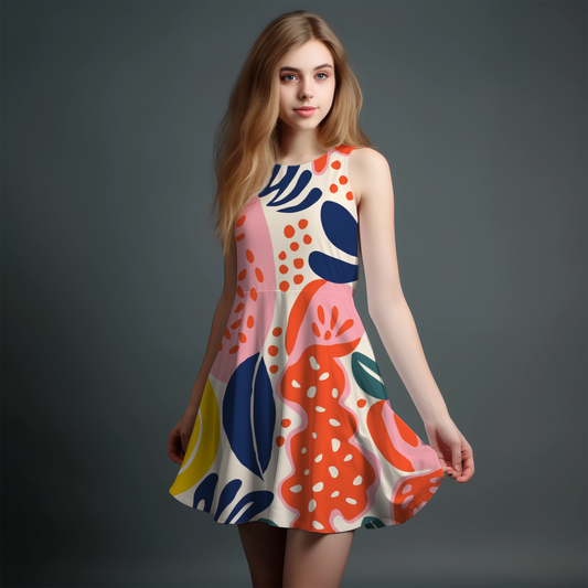Vibrant Girls' All-Over Print Dress.