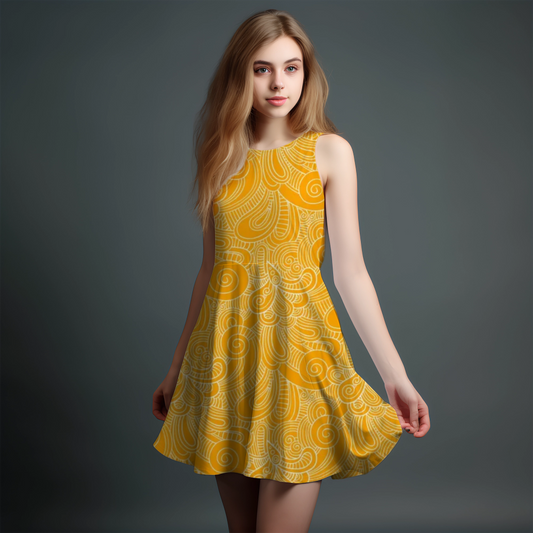 Vibrant Girls' All-Over Print Dress.