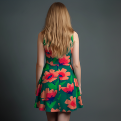 Vibrant Girls' All-Over Print Dress