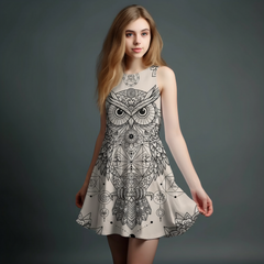 Vibrant Girls' All-Over Print Dress