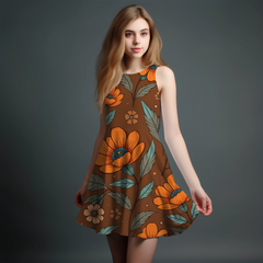 Vibrant Girls' All-Over Print Dress