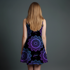 Vibrant Girls' All-Over Print Dress