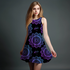 Vibrant Girls' All-Over Print Dress
