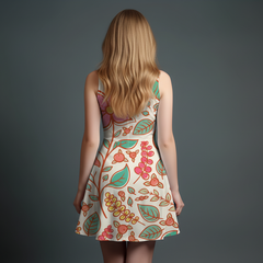 Vibrant Girls' All-Over Print Dress