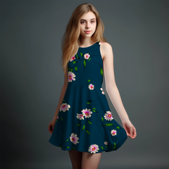 Vibrant Girls' All-Over Print Dress