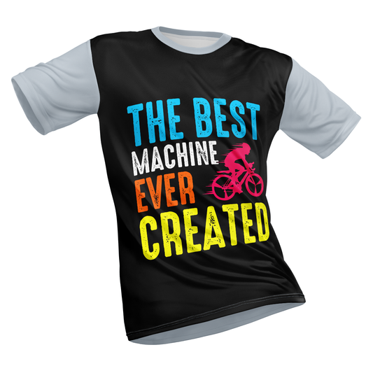 Polyester Half Sleeve T-Shirt with Round Collar and All Over Digital Print.